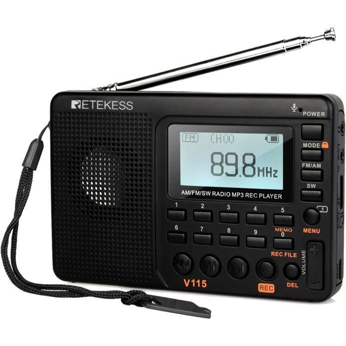 Radio D'Urgence Am Fm Sw1 Sw2, Radio À Piles Avec Lampe De Poche Led