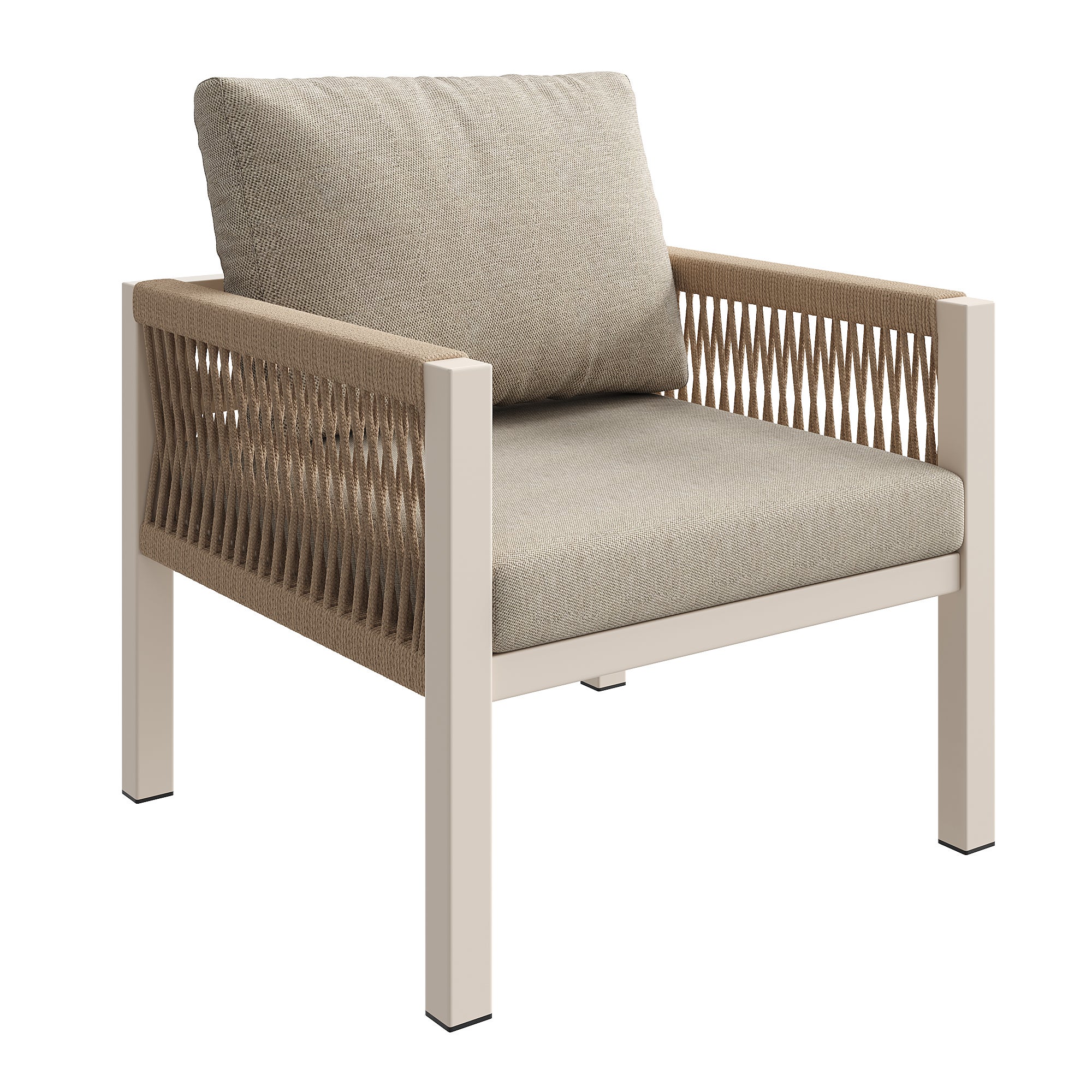 Canapé de Jardin en L Tressé Main pour 8 Personnes avec coussins Épais, ensemble salon d'extérieur avec table en Verre - housses détachables - beige - 9