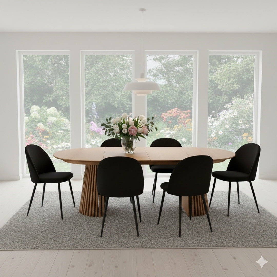 Tokyo stół do jadalni zawiera 2 dodatkowe blaty Ø120x120-160-200cm dąb fornir. - 5