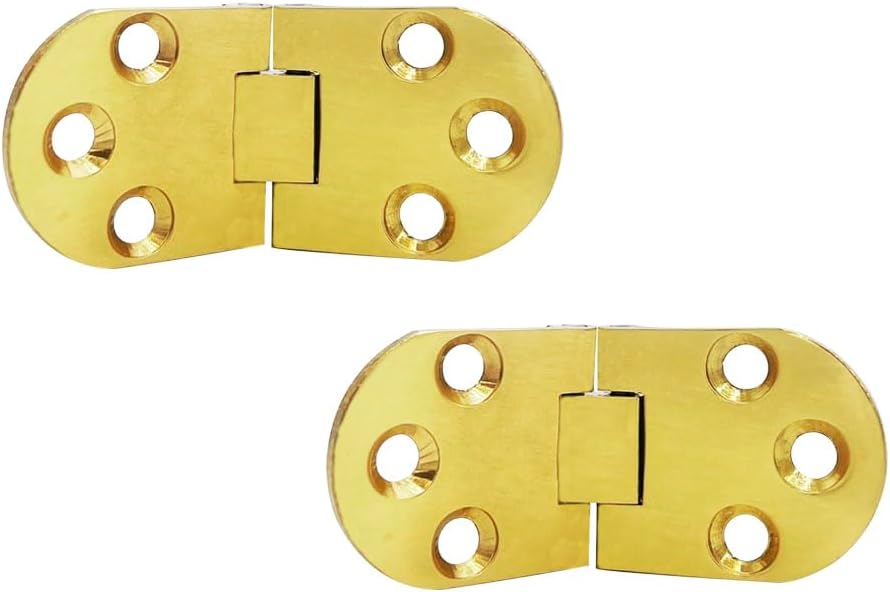 Zawias do stołu składanego, zawias meblowy, zawias ze stopu cynku, 7,8 x 3 cm, opakowanie 2 szt., złoty