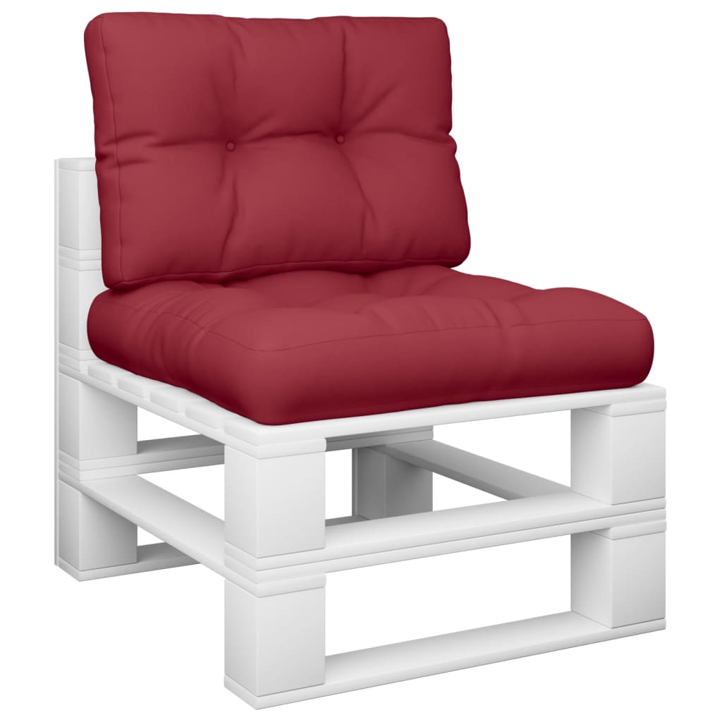 Maison Exclusive - Cojines para palets 2 unidades tela rojo tinto - 3