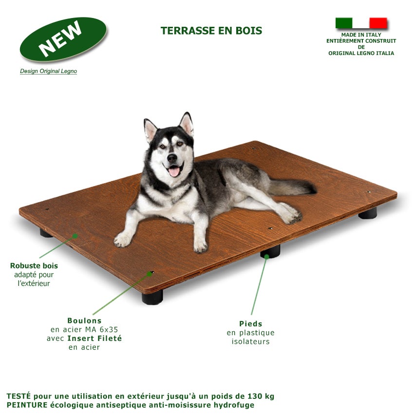 Cuccia in Legno con Davanzale per Cane Grande da Esterno mod. Alpi C - Setter + TENDINA L90xP137xH80 - 3