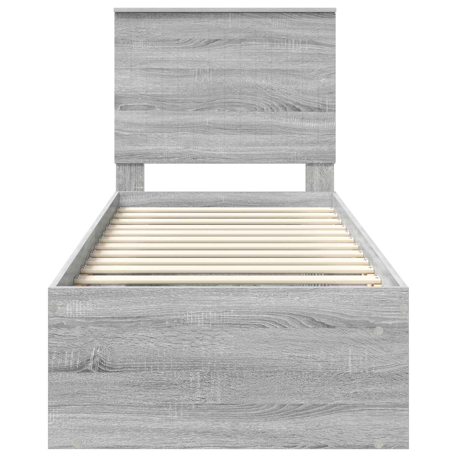 Cadre de lit gris 75 x 190 cm en bois de pin massif - 7