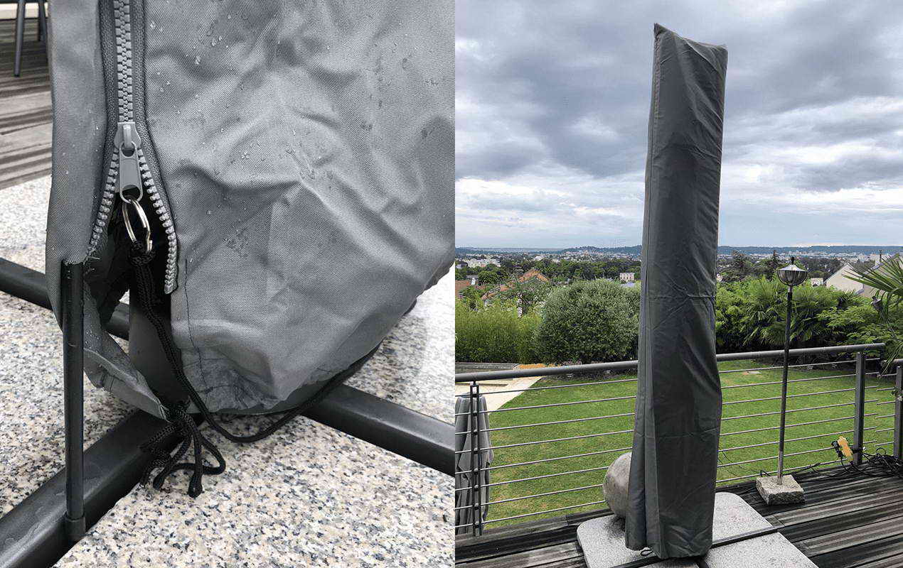 Housse De Protection Parasol Déporté 3x4m Oviala Cov'up – Imperméable, Anti-UV Et Anti-Vent Pour Une Longue Durée De Vie