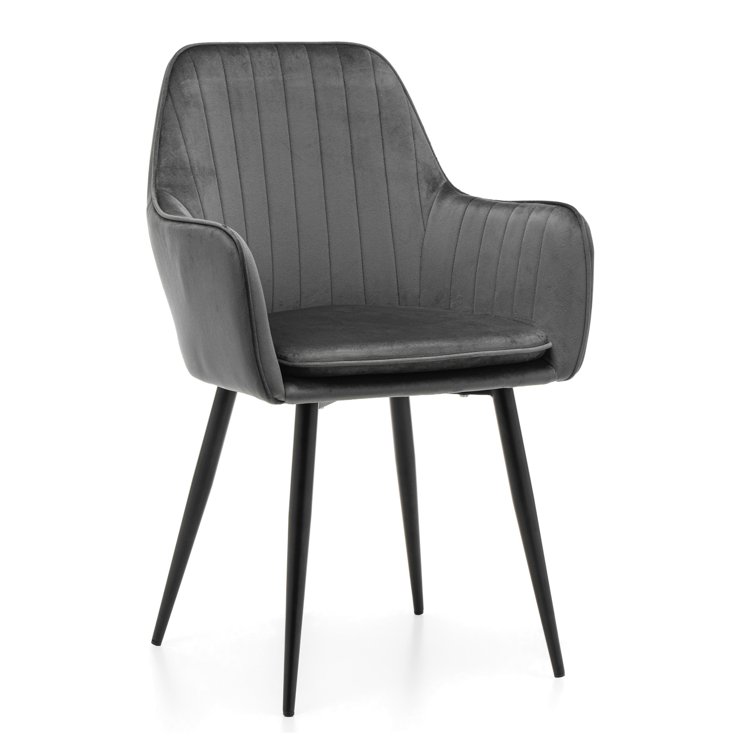 Krzesło tapicerowane pikowane z poduszką EMILIA szara