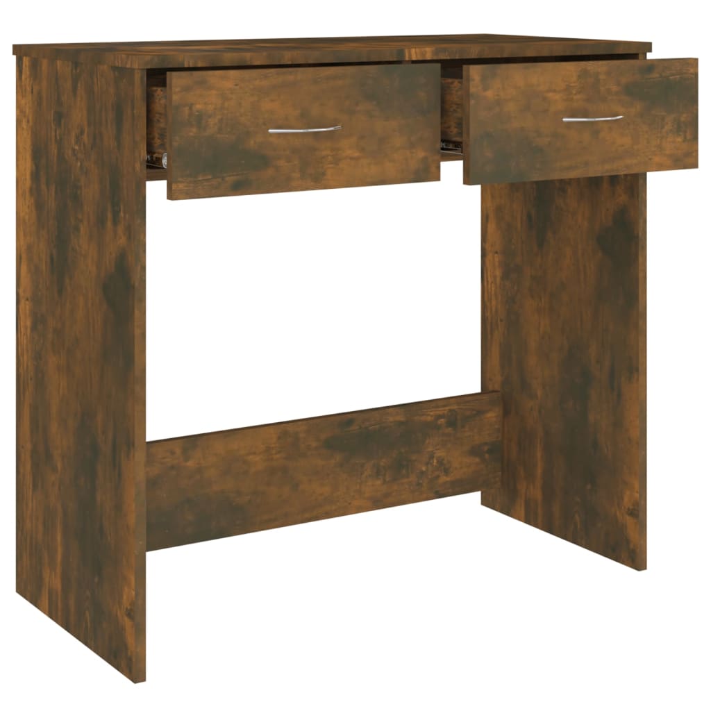 Bureau，Table de travail，Table d'étude Chêne fumé 80x40x75 cm Bois d'ingénierie CWV45766 - 6
