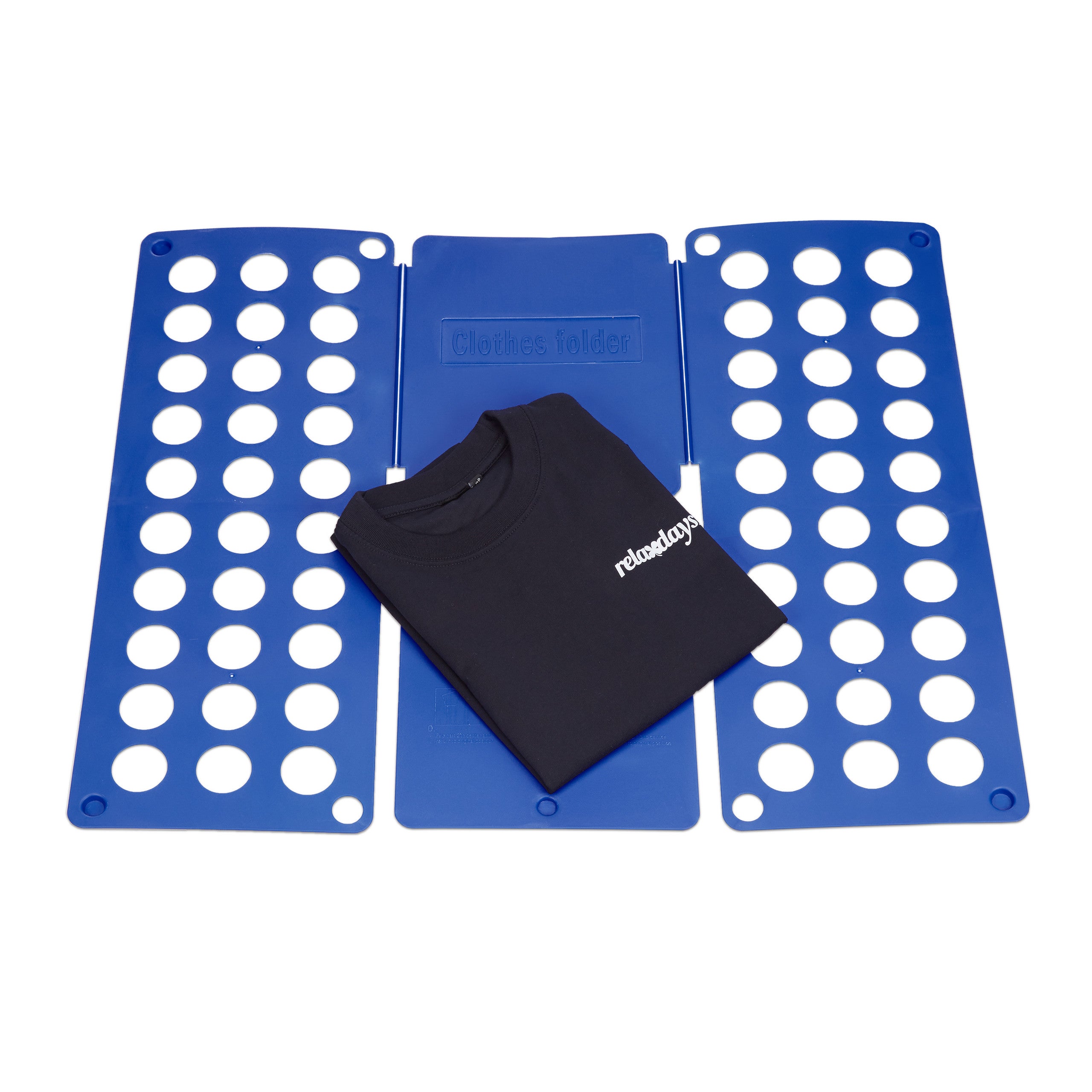 Planche à Plier Le Linge Relaxdays 2ème Génération - Pliable Chemise/T-shirt Facile Et Rapide Bleu