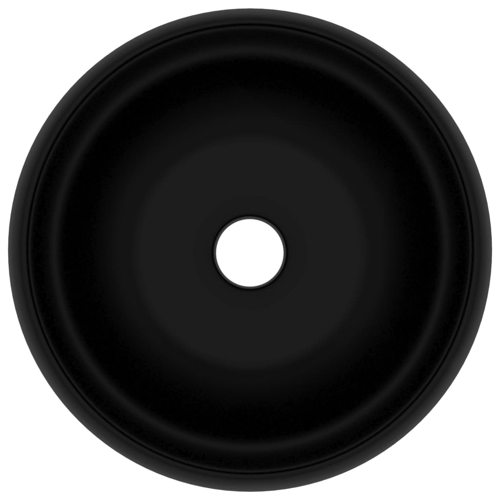 Maison Exclusive - Lavandino Lusso Rotondo Nero Opaco 40x15 cm in Ceramica - 3