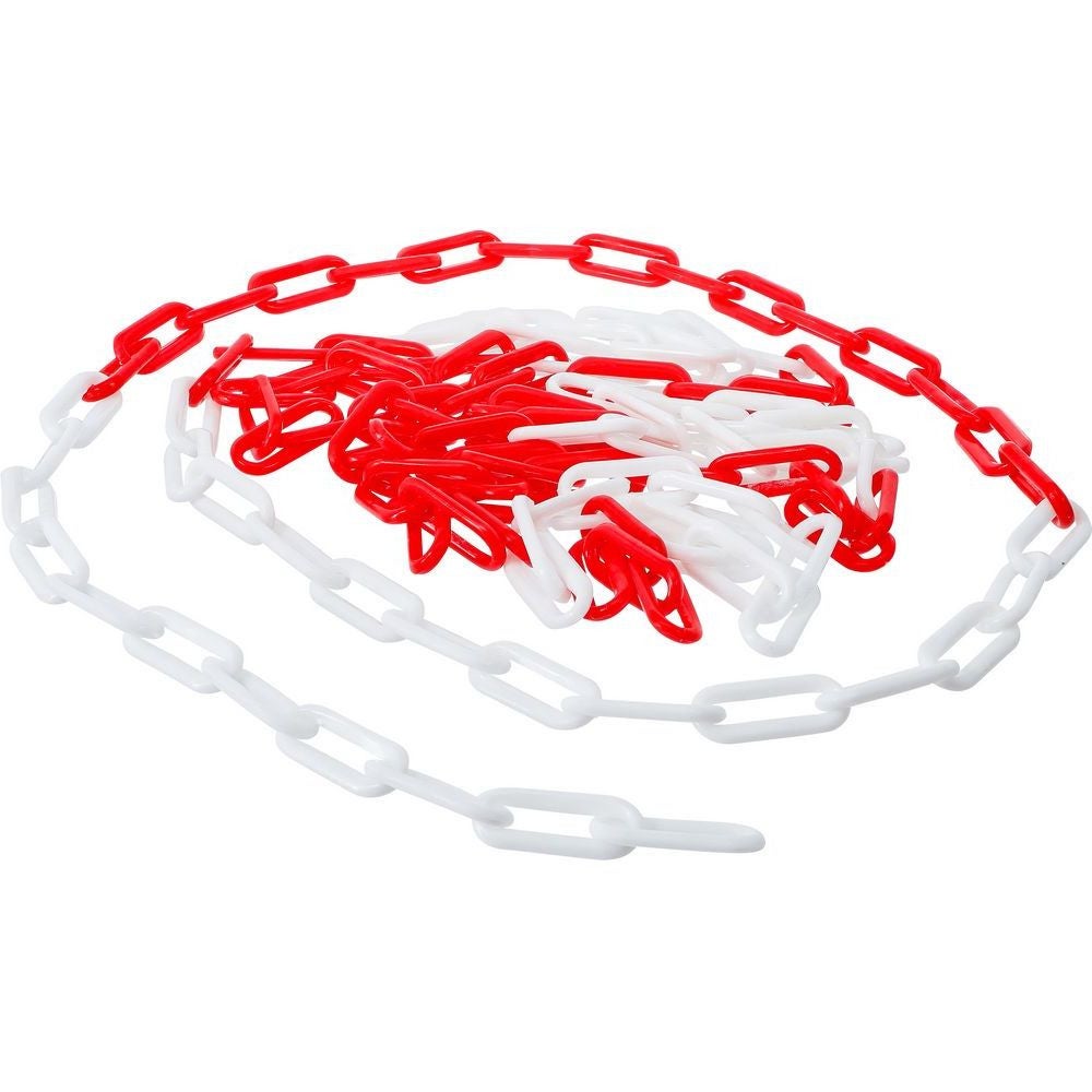 Chaîne Plastique Rouge ExcInter 5mm - Décorative Pour Jardin, Clôture, Signalisation