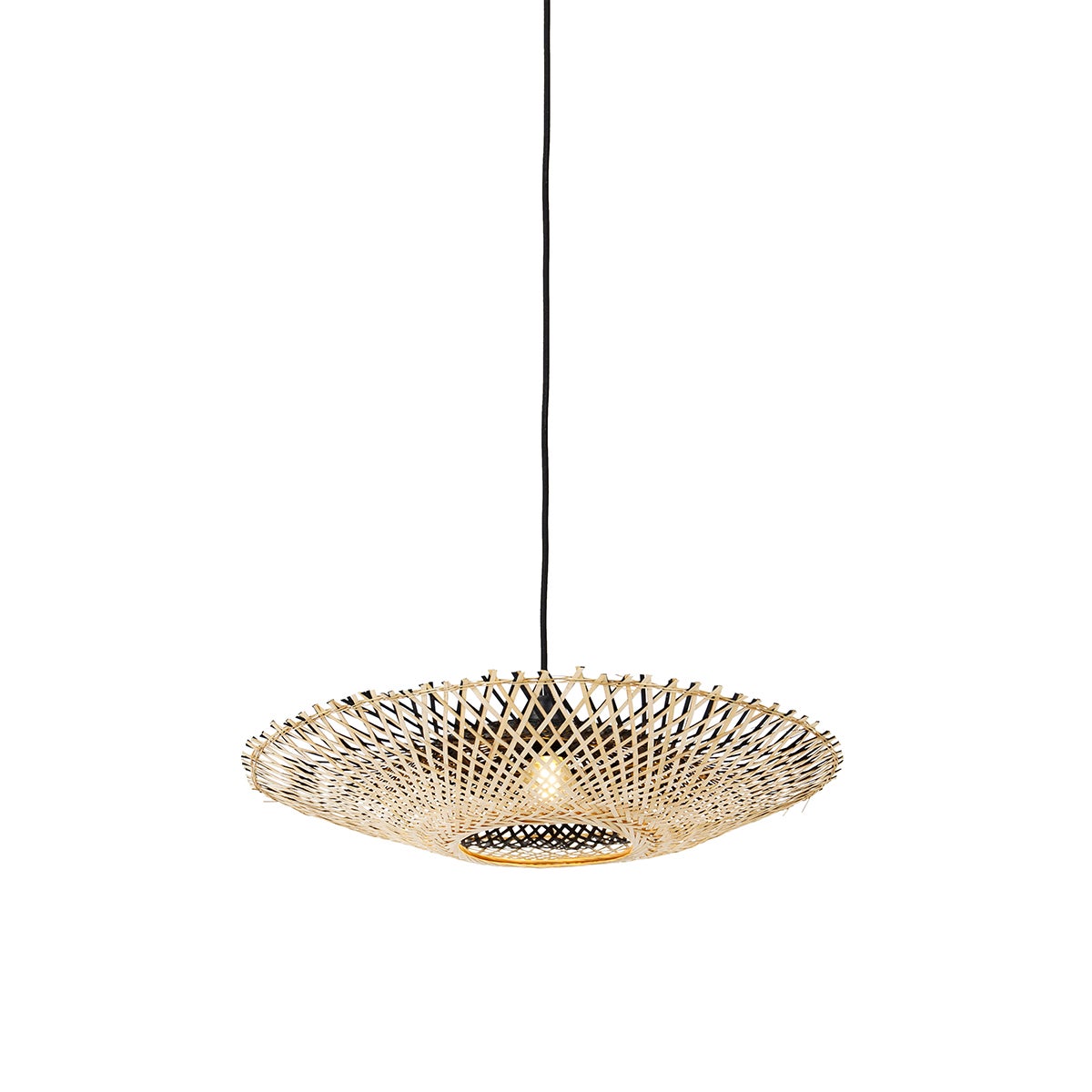 Orientalna lampa wisząca bambusowa 50 cm - Rina