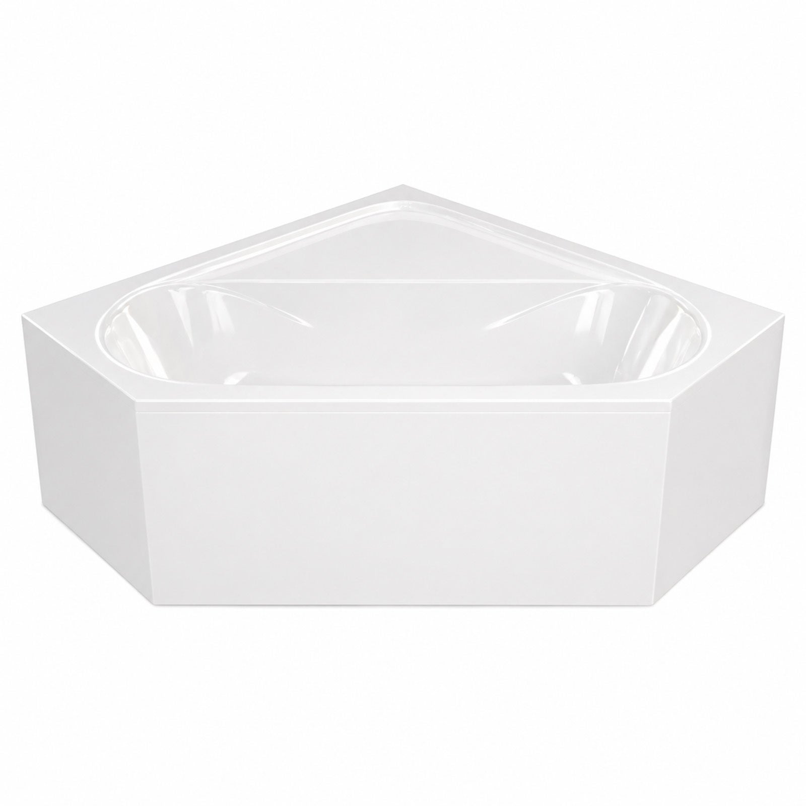 Pack Baignoire d'angle 140x140x54 cm avec Tablier recoupable - Blanc Brillant - MARINA - 8