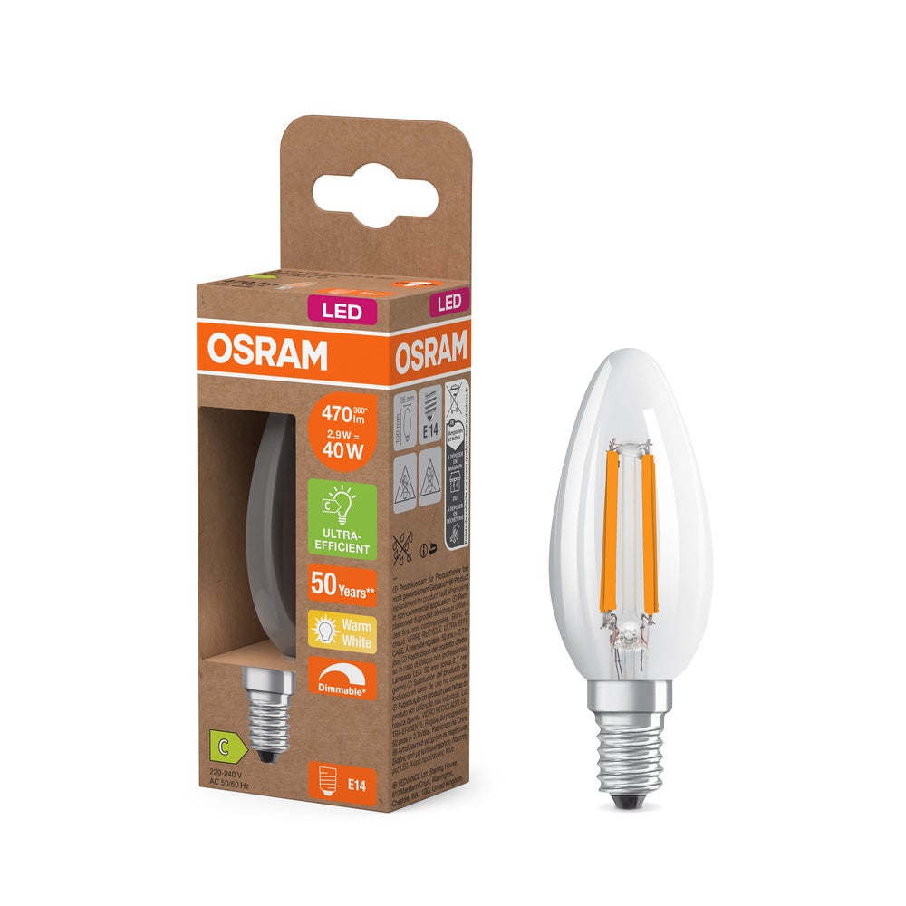 Ampoule LED OSRAM SUPERSTAR+ CLASSIC B FIL 40, 2,9W, 470lm - 5