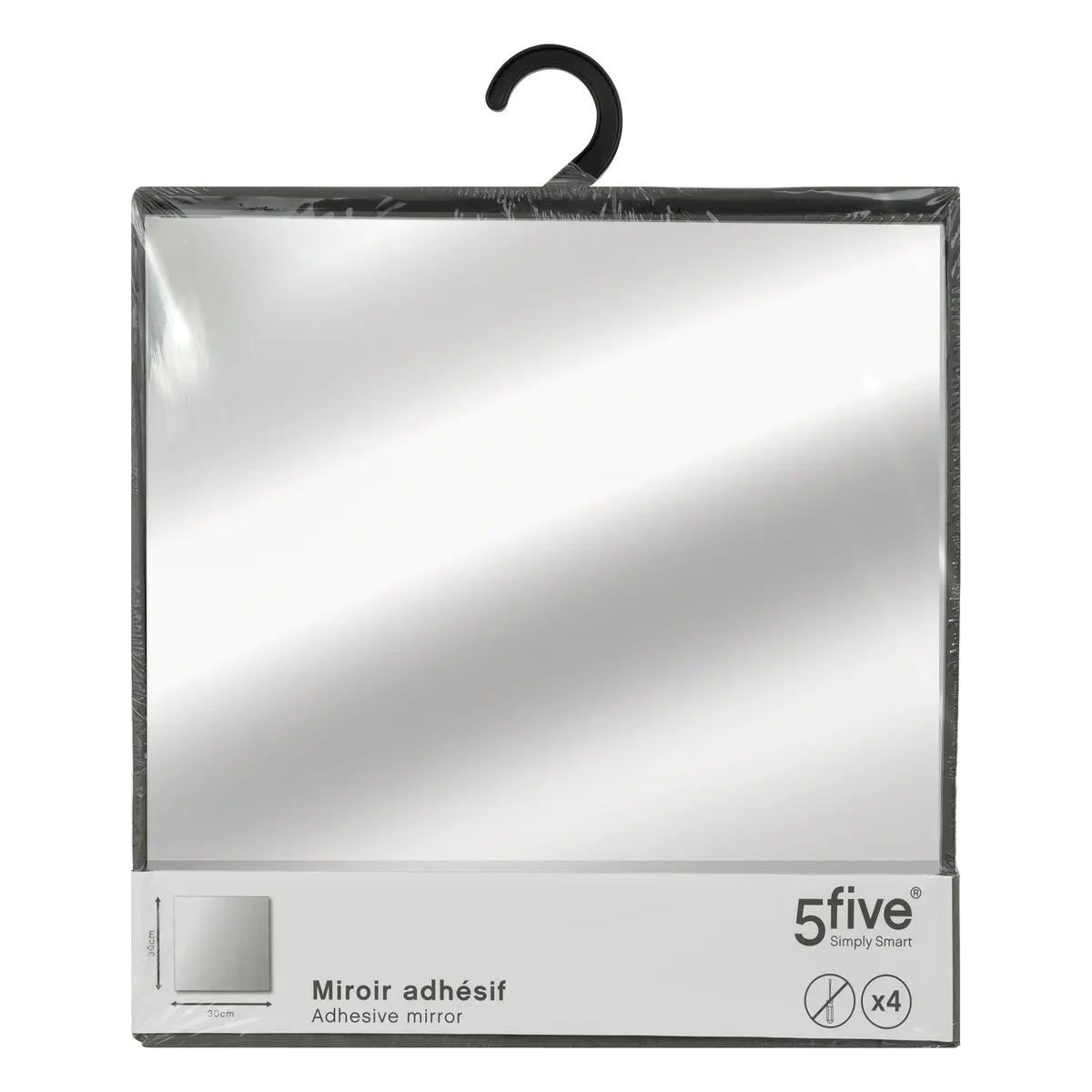 Lot de 4 miroirs carrés adhésifs 30x30 - 5five - 4