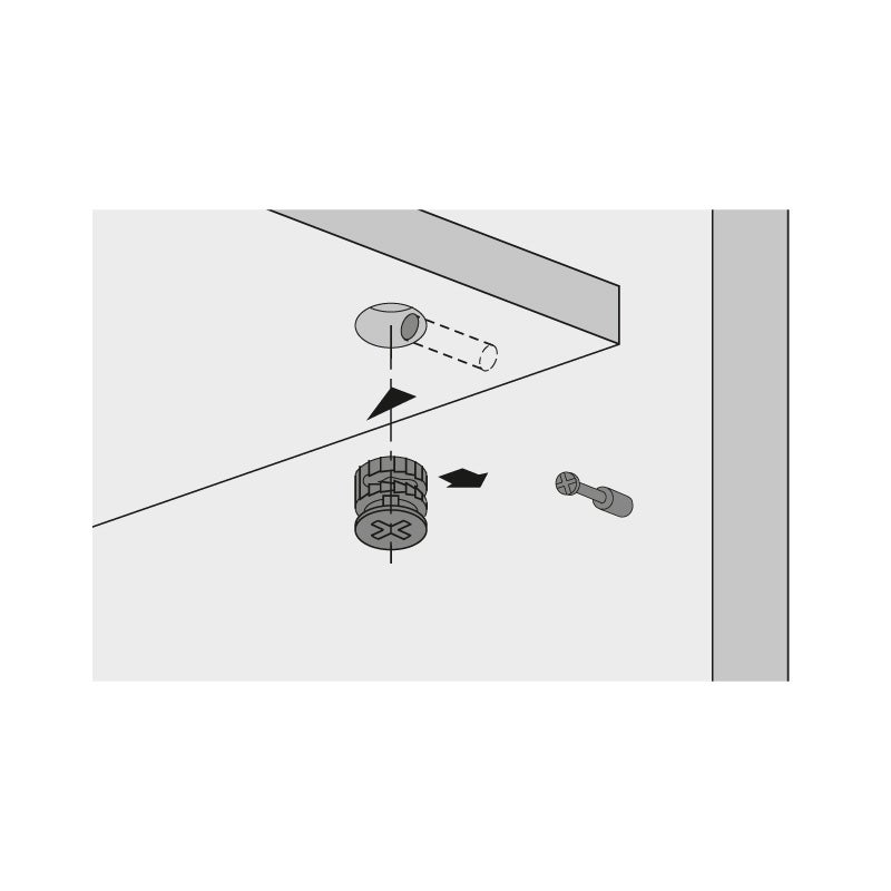 Excentrique ø15 rastex sans collerette - Décor : Nickelé - Pour panneau d'épaisseur : 19 mm - HETTICH - 3