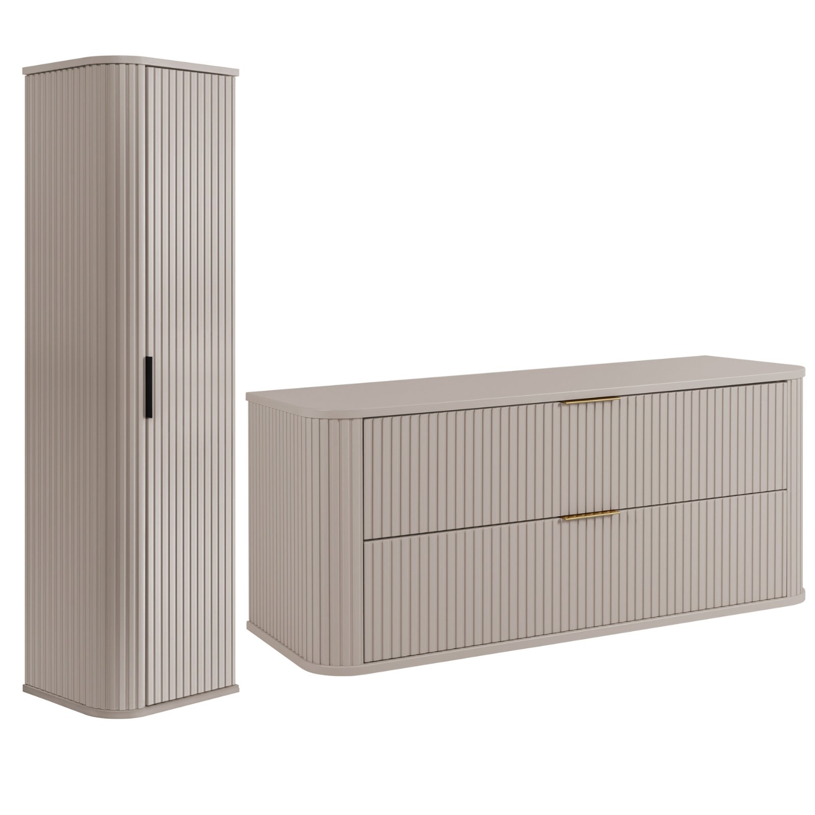 Meuble Sous-lavabo Salle De Bain 120 Cm - 4 Tiroirs Soft-close, Couleur Cachemire Mat - 7