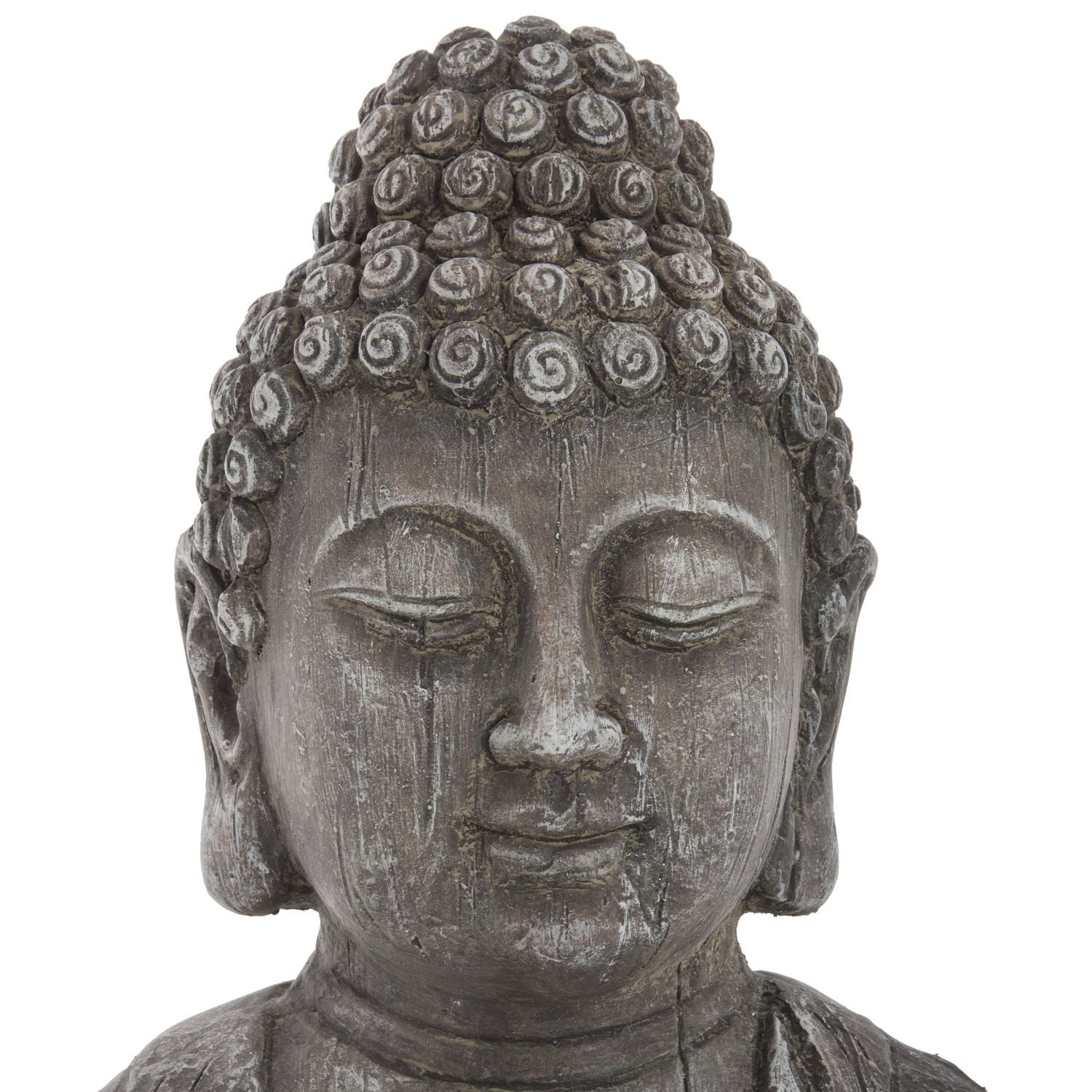 Statuette de Bouddha - H. 49 cm - Effet bois - 3