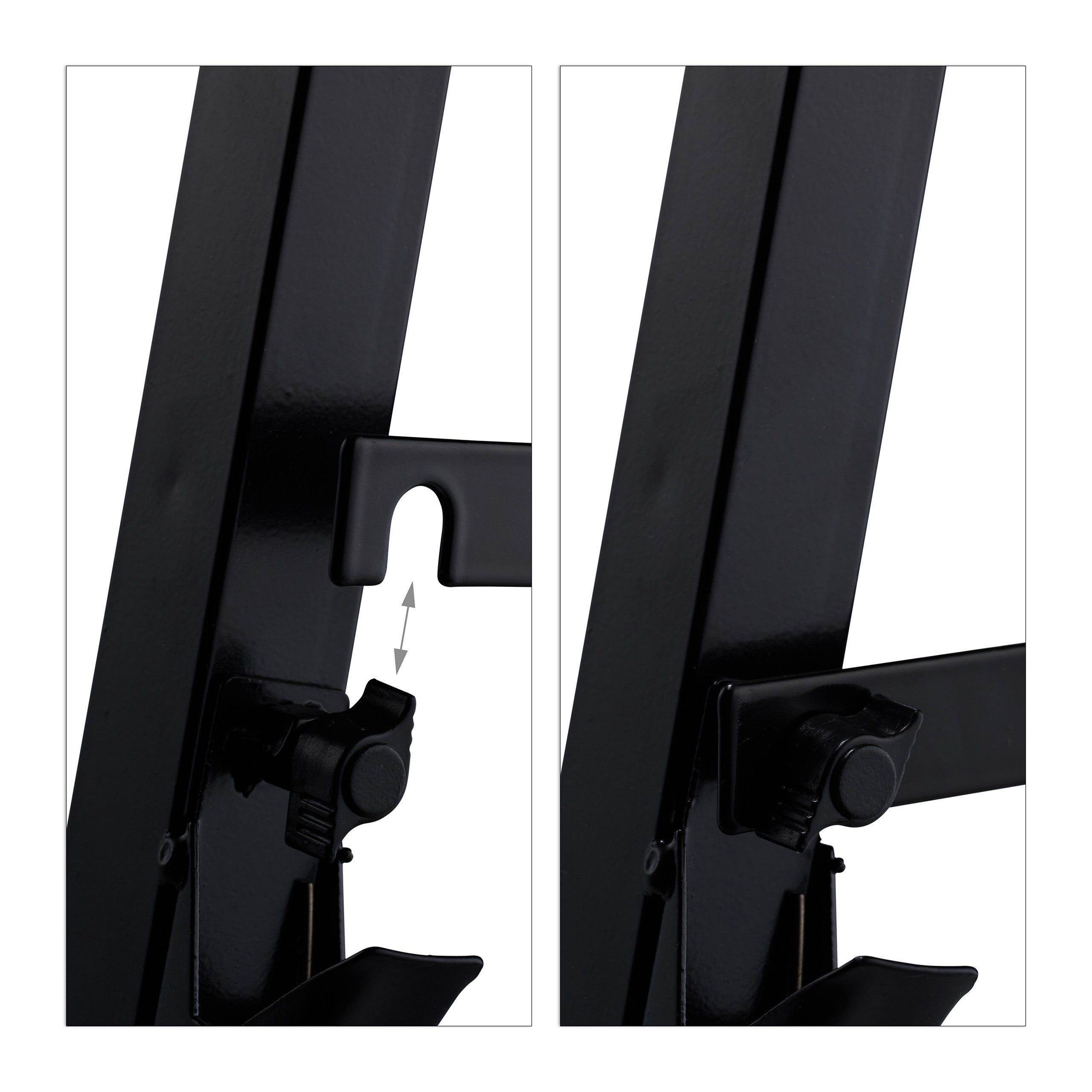 Cavalletto da Lavoro, Set da 2, Pieghevole, max. 150kg, 12 Altezze Regolabili 64-91,5cm, Nero-Arancione, Relaxdays - 8
