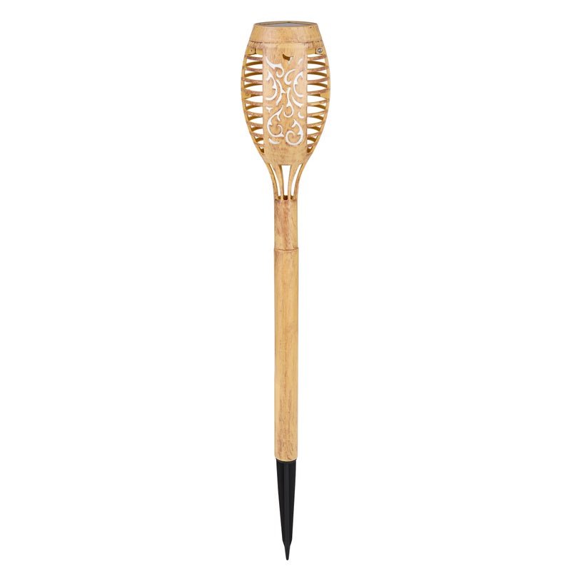 Lampa solarna LED ogrodowa wbijana pochodnia 0.72W 51cm IP44 efekt płomienia bambus MasterLED