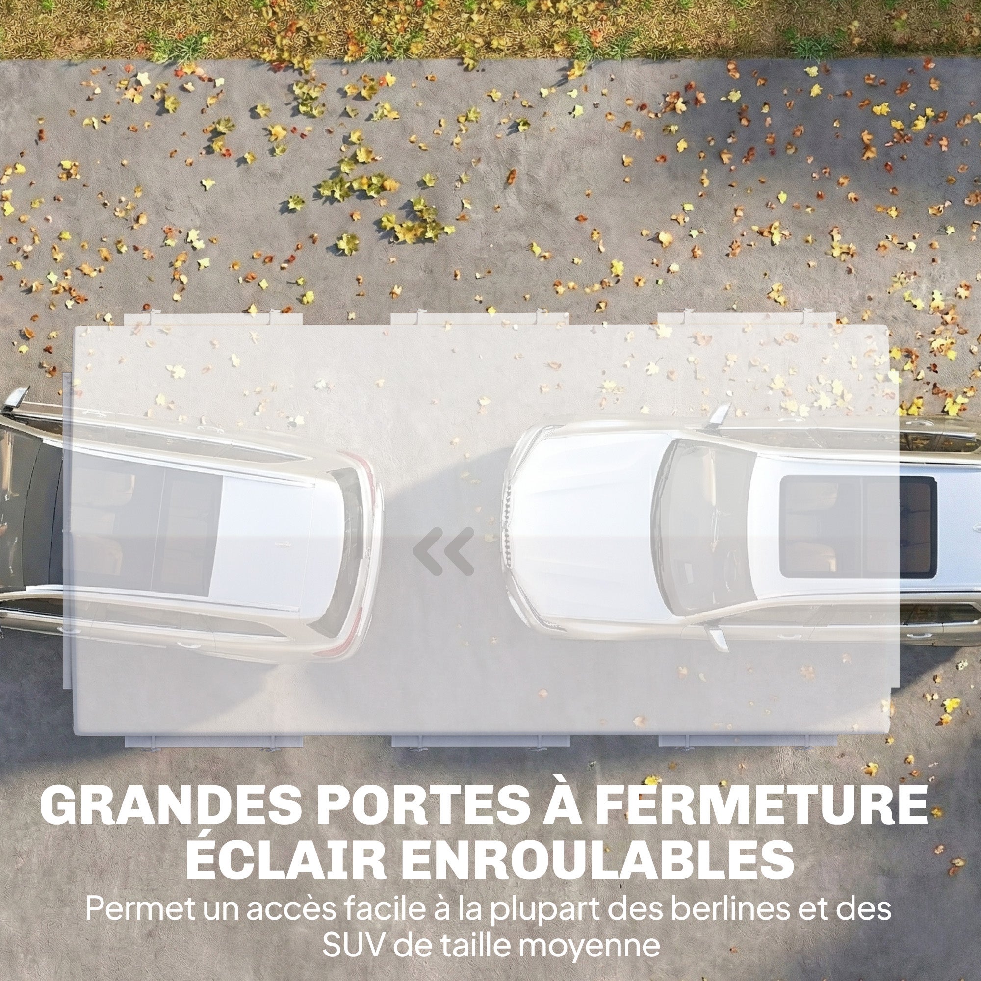 Abri de voiture - Outsunny - protection UV30+ hauteur réglable 6 fenêtres et moustiquaire - acier galvanisé - 3x6m - blanc - 7