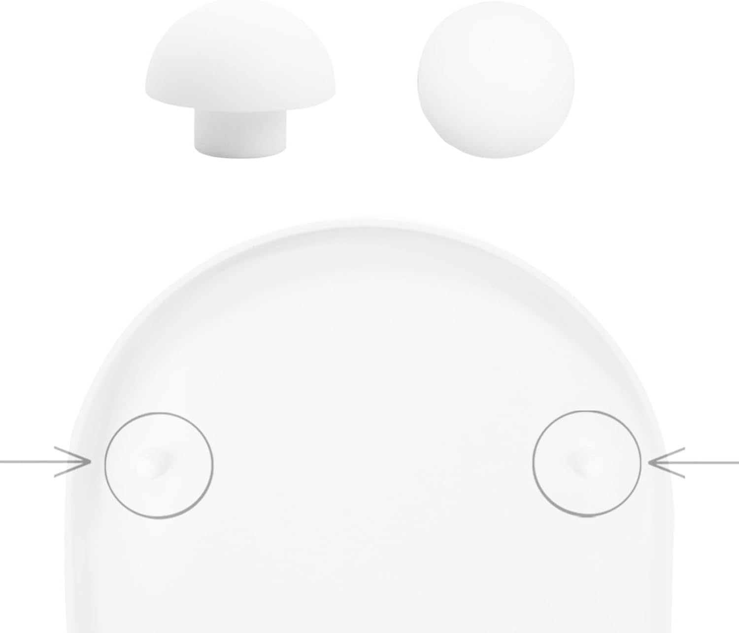 6 Pièces Tampon Abattant WC,Pare-chocs de Siège de Toilette,Amortisseur WC,4 Tampons Anneaux+2 Tampons Couvercle(Blanc) - 3
