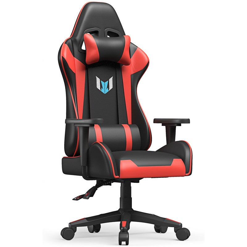 ALFORDSON Chaise de Jeu, Chaise de Course avec 2 Points de Massage, Chaise Gaming, Ergonomique Siège Gamer, Chaise de Bureau avec Repose-Pieds, Fauteuil, Appui-tête, Chaise de Maison, Rouge, Gordon