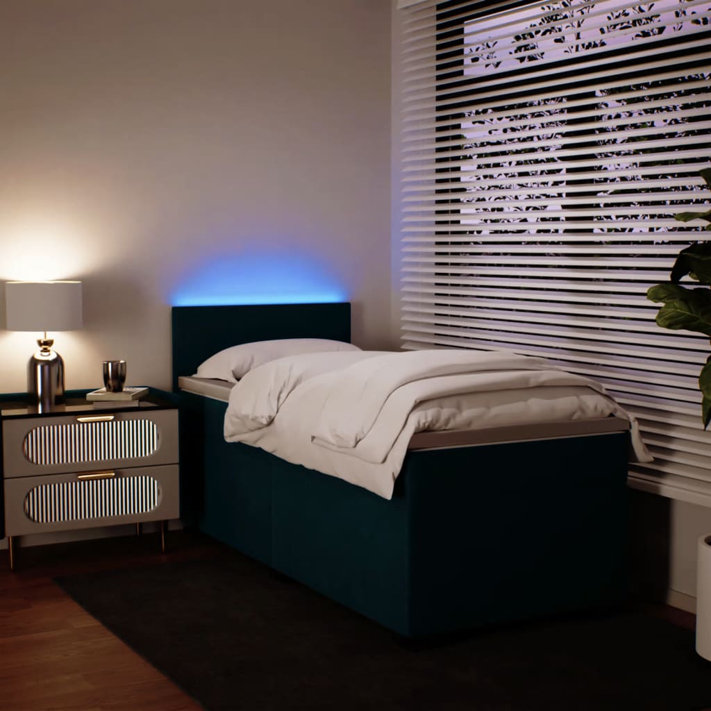 Sommier à lattes de lit avec matelas bleu 100x200 cm — COMFORTXL - 4