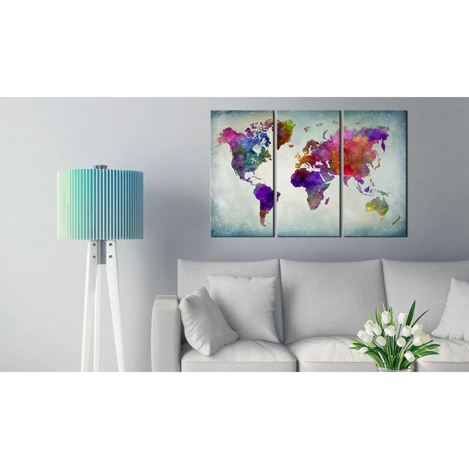 Tableau monde colore - 90 x 60 cm - 2