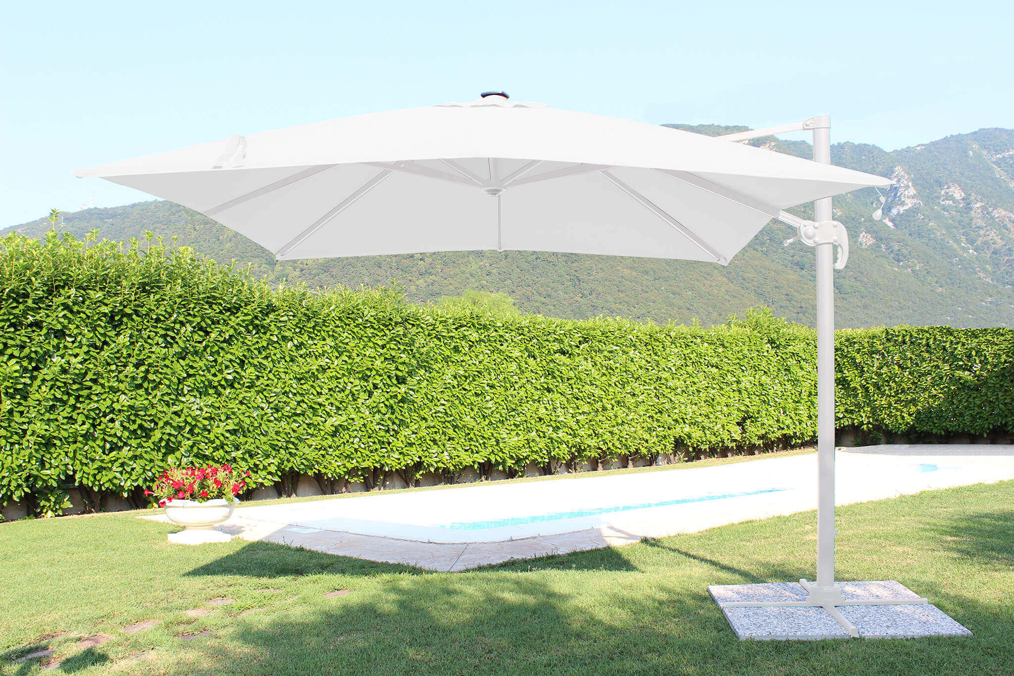 Ombrellone Da Giardino 3x3 Metri Con Luci LED Integrate - Palo Laterale Grigio - Foto 7