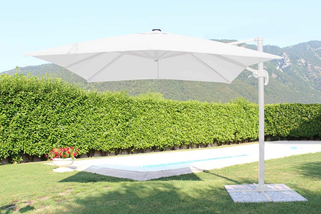 Ombrellone Da Giardino 3x3 Metri Con Luci LED Integrate - Palo Laterale Grigio - Foto 7