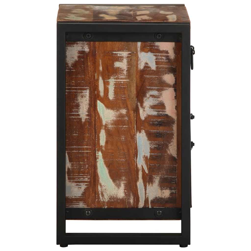 2 pcs Mesas de cabeceira，Mesita de noche，Mesa Auxiliar madeira maciça áspera multicor manga CFW763506 - 5