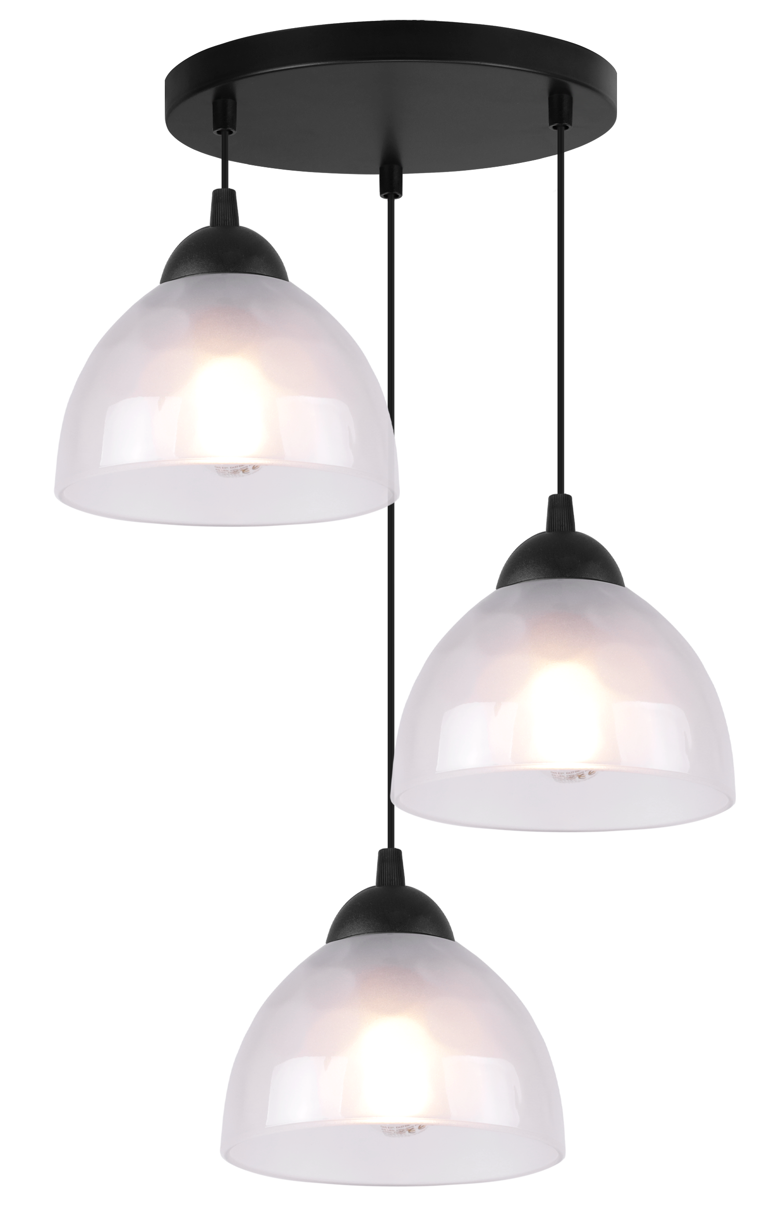 Lampa sufitowa wisząca Venice modern 3xE27 klosz półokrągły czarny/biały Light Home LH - 5