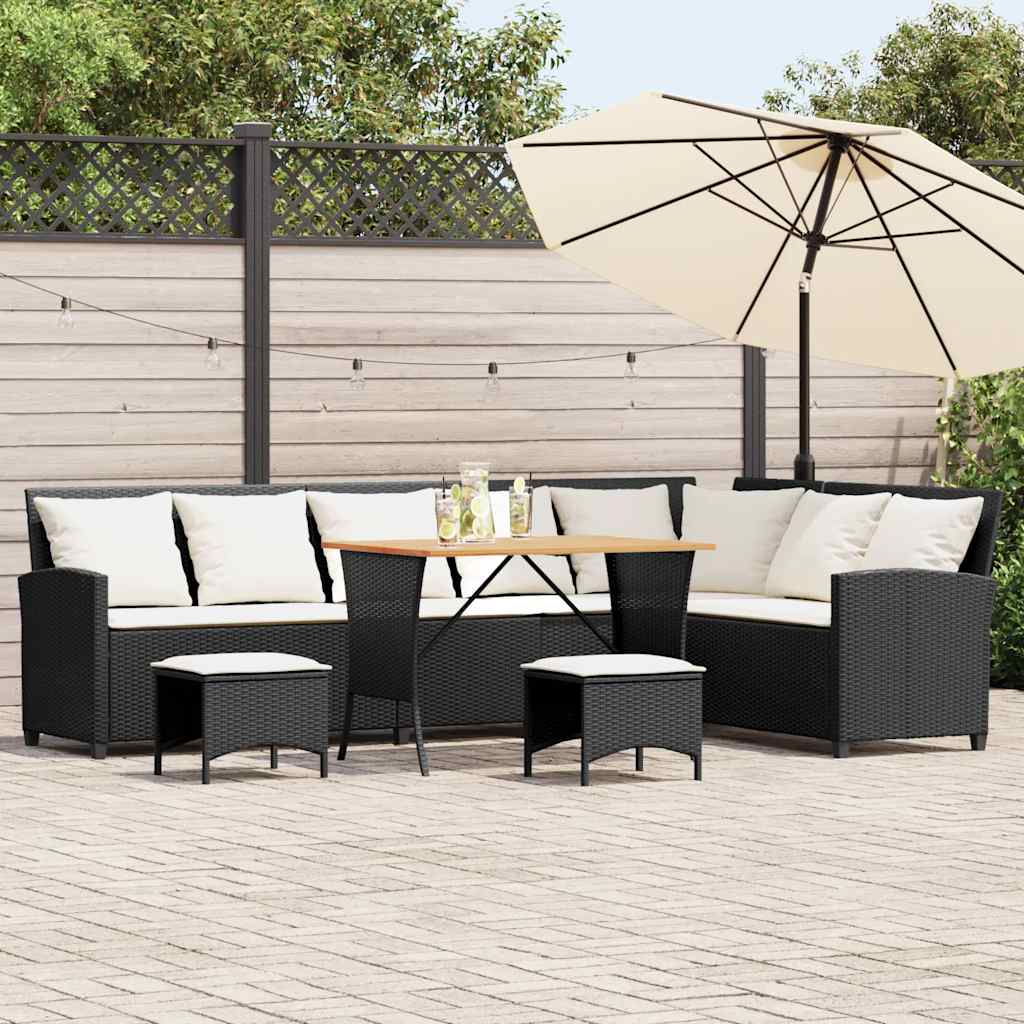 4-częściowy zestaw ogrodowy z poduszkami w kształcie litery L vidaXL