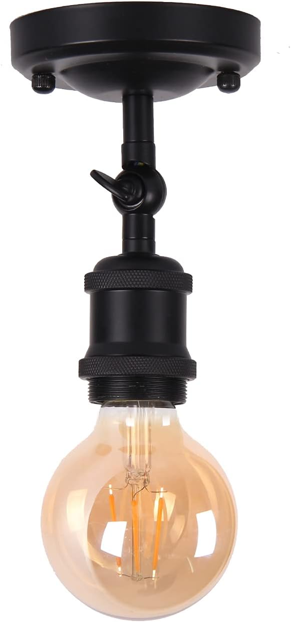 Plafonnier Vintage Mainen Plafonnier Rétro,3 Douilles Pour Ampoules 60W Max, Lampe Suspension 3 Ampoules
