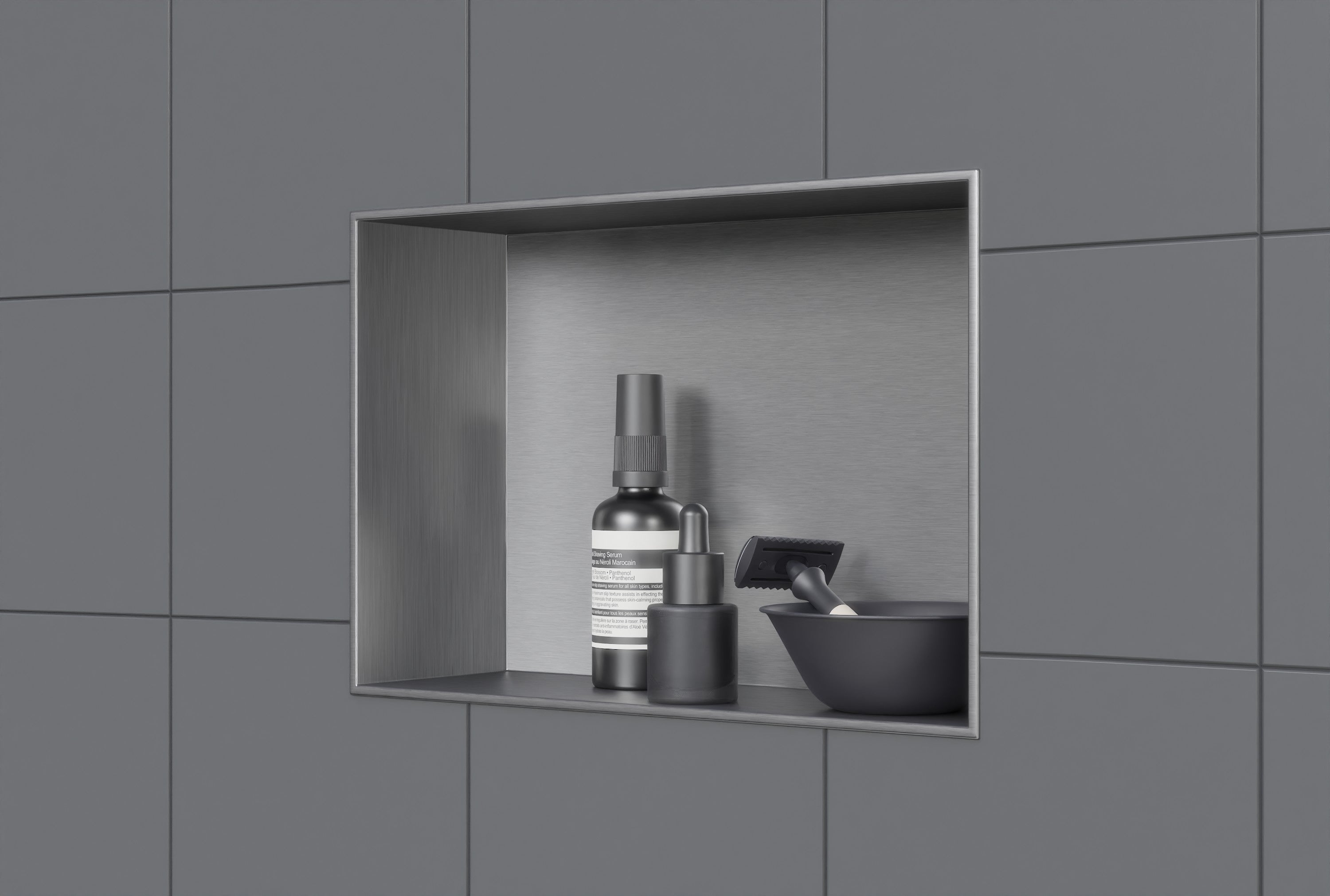 VEVOR Nicchia da Incasso per Bagno 33,02 x 63,5 cm, Nicchia Doccia a Parete Doppio Ripiano in Acciaio Inox 304 Sigillato, Nicchia da Incasso da Muro in Acciaio Inox per Riporre Sapone