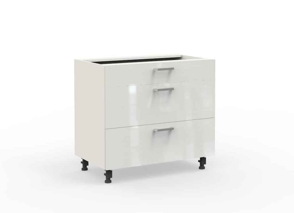 Armario inferior ds 9/3 – 90 cm color blanco brillo