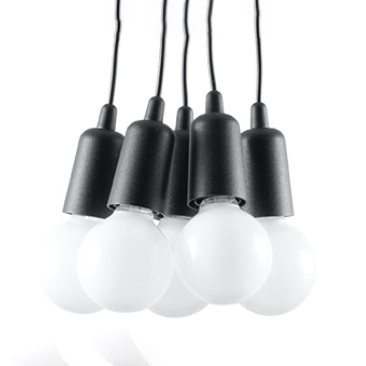 Lampa wisząca Diego czarna 5xE27x60W wym: 100 x 10 x 10 cm tworzywo sztuczne Sollux Lighting