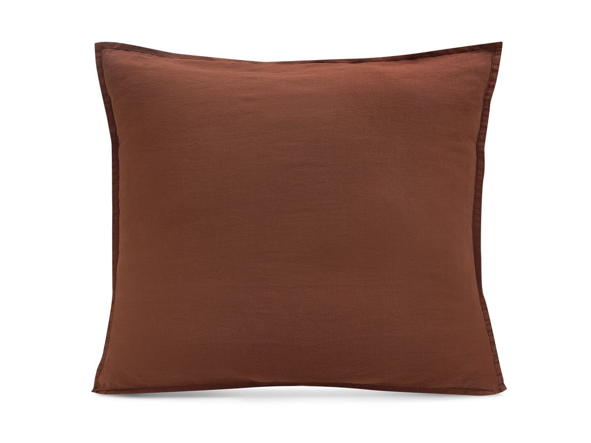 BOBOCHIC Parure de lit en Lin lavé ARES avec une housse de couette, 2 taies d'oreiller Terracotta 220x240 - 5