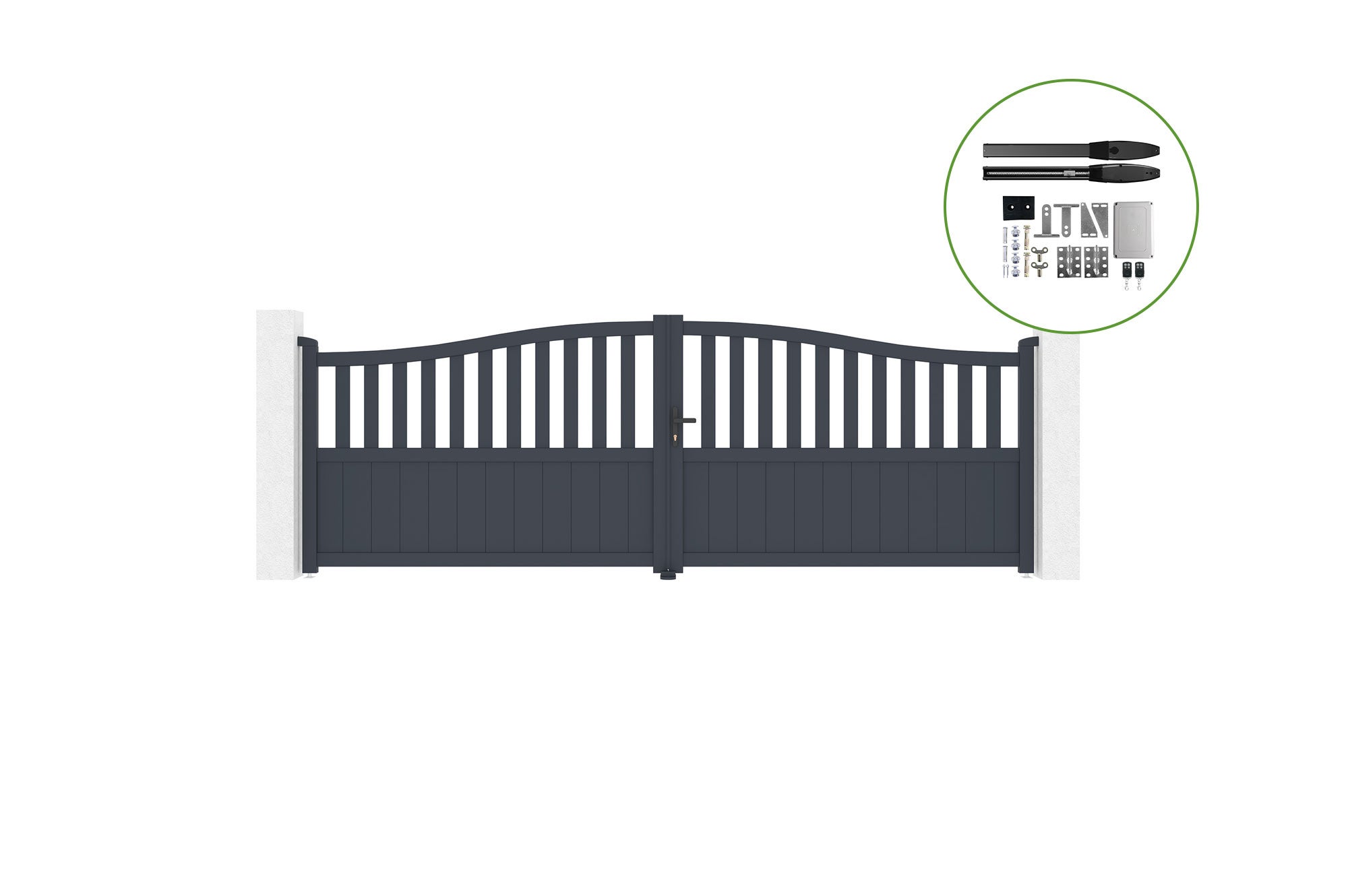 Brama skrzydłowa 4m MEIJE W.140cm aluminiowa + napęd HICKER B200