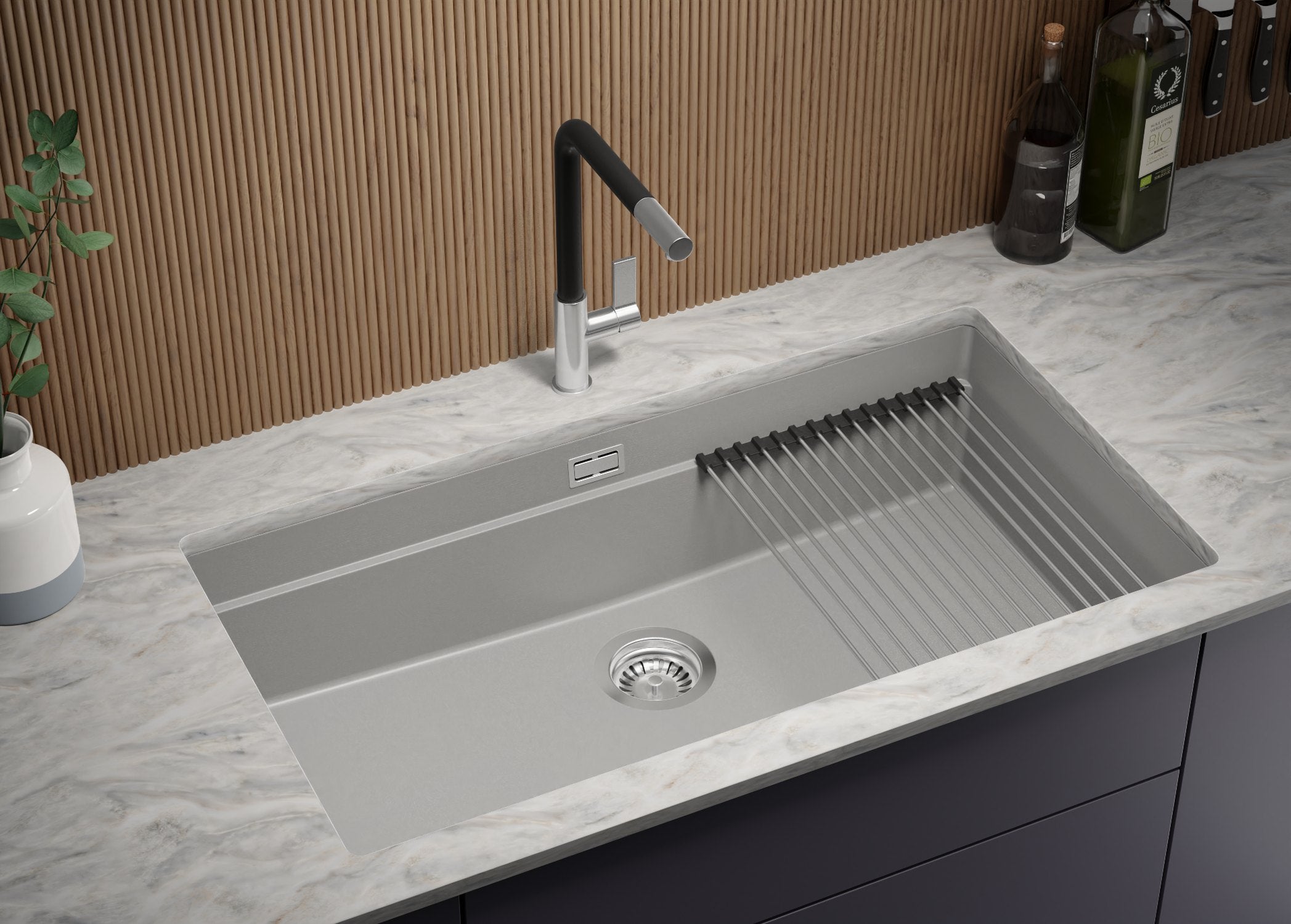 PRIMAGRAN Lavello Sottotop Grigio 86x47cm Lavandino In Granito A 1 primagran-lavello-sottotop-grigio-86x47cm-lavandino-in-granito-a-1
