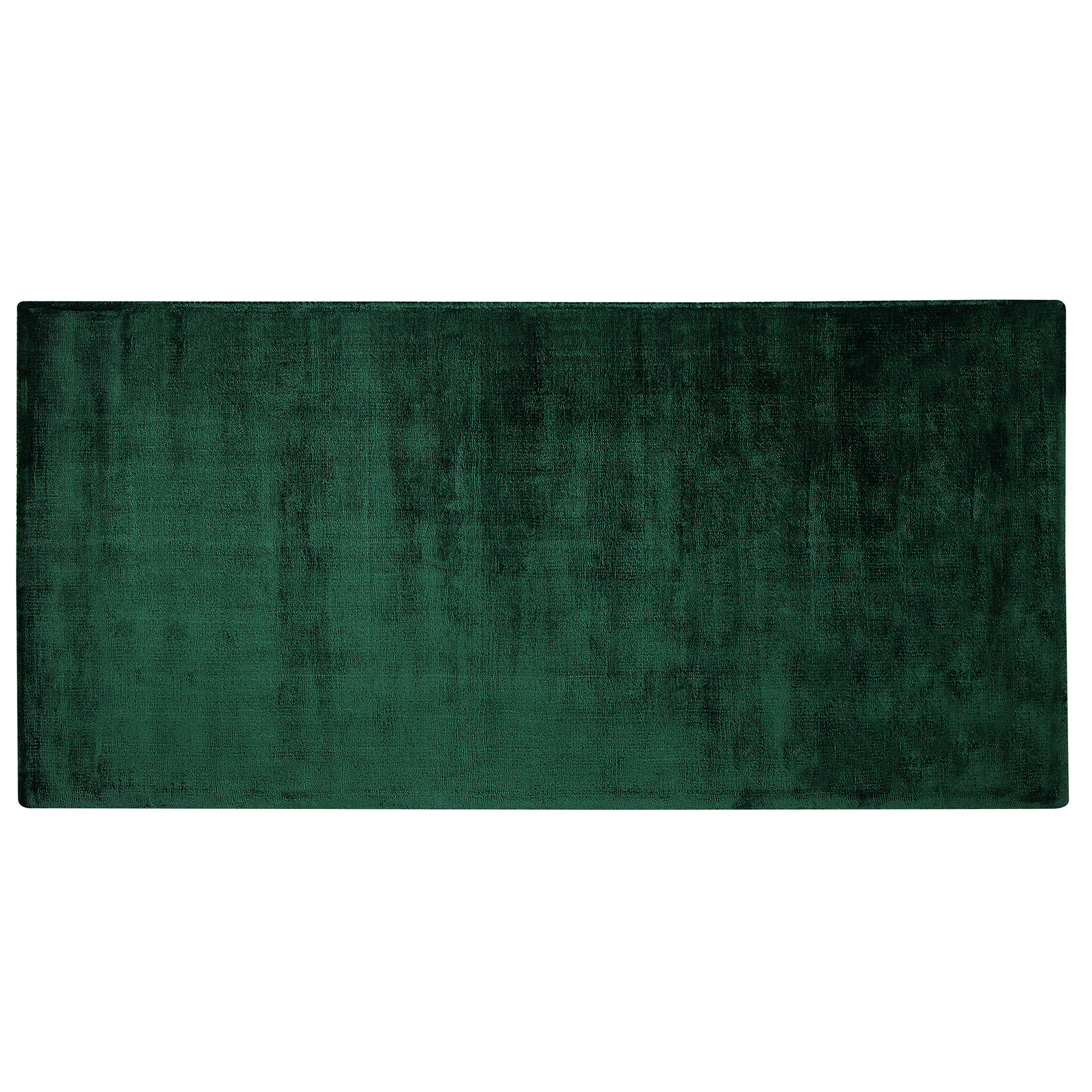 Beliani alfombra de viscosa verde oscuro 80 x 150 cm gesi ii