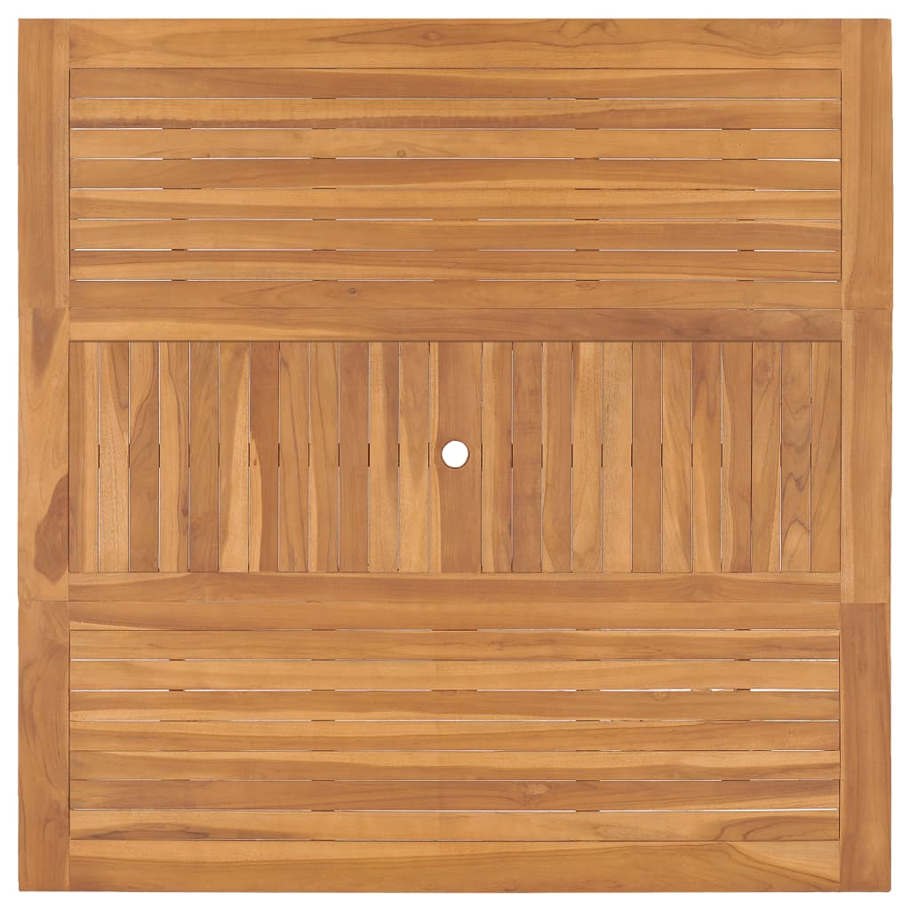Table à manger de jardin carré en Bois Marron 4 places - 4