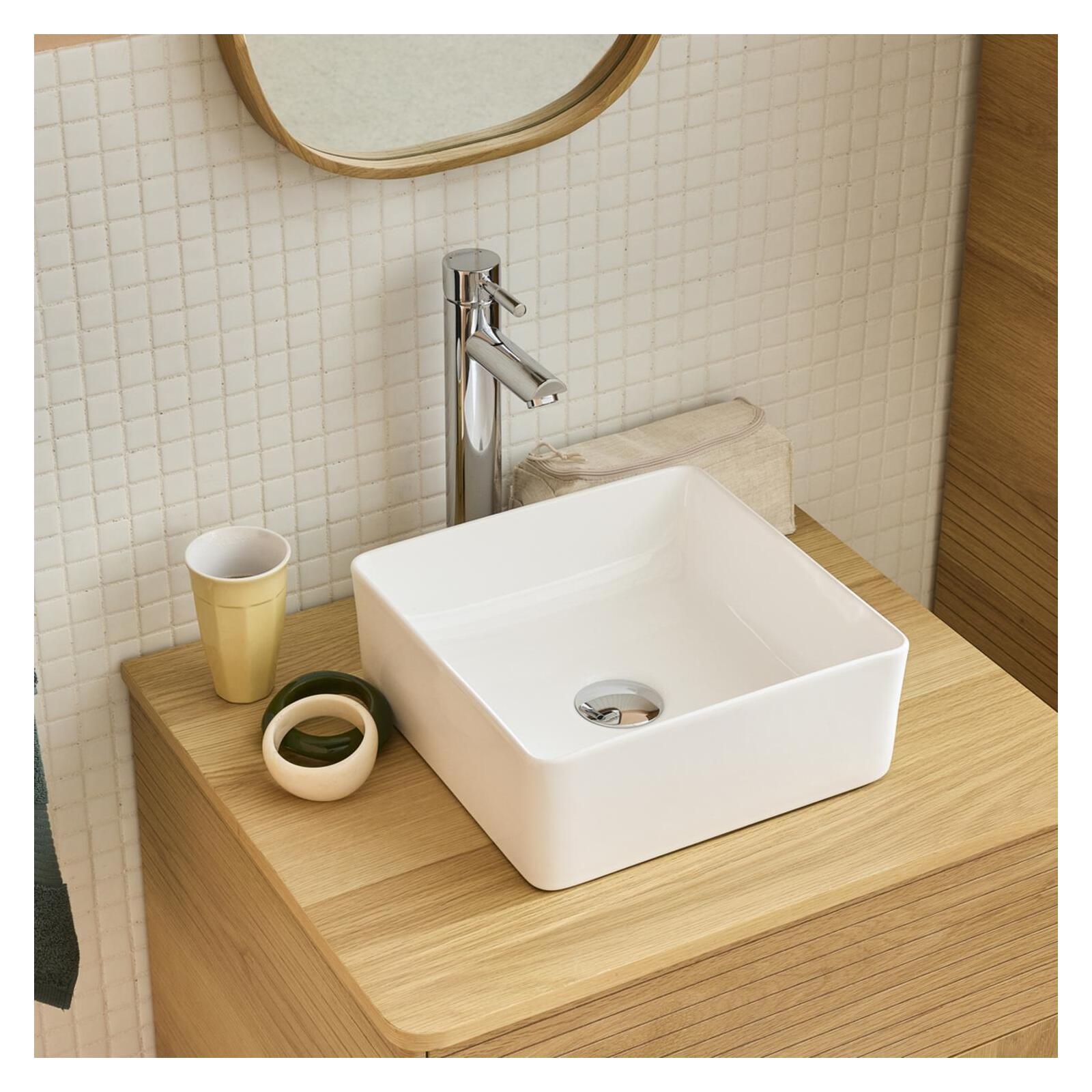 Lavabo à Poser en Céramique Blanc Carrée - ELISE 65 CM - LPP