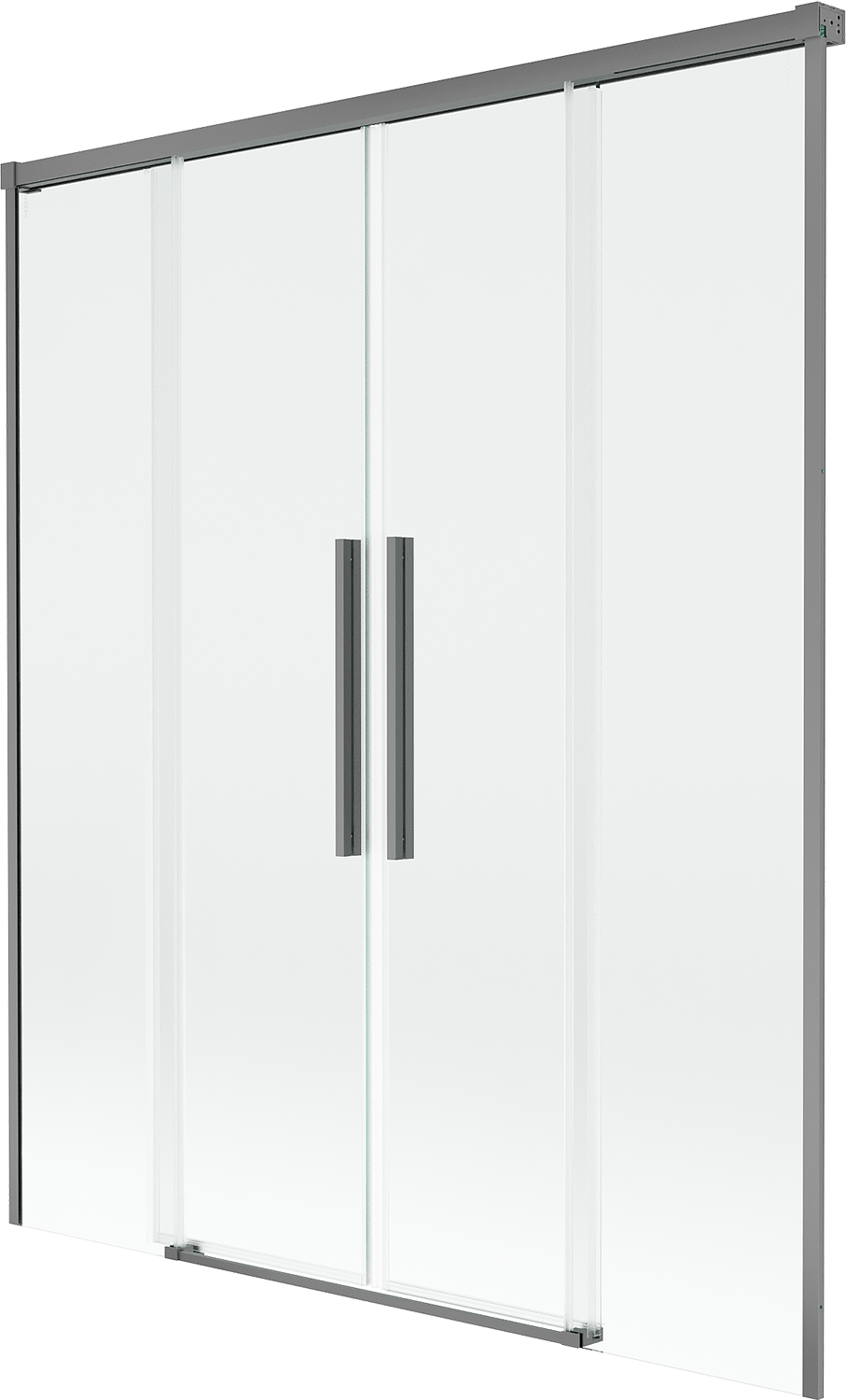 Mexen Rox parawan nawannowy 2-skrzydłowy rozsuwany 160 x 150 cm, transparent, gun metal - 8C9-160-002-95-00