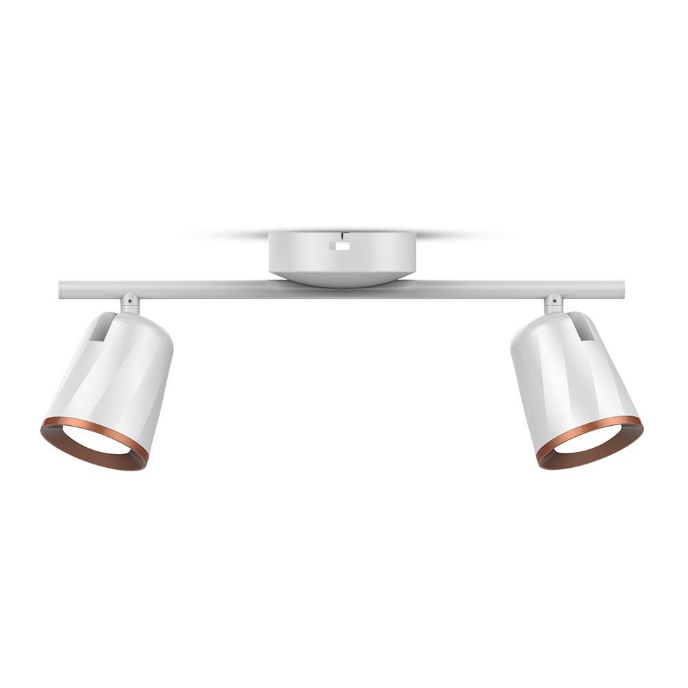 Faretti Led Doppio Faretto LED da Muro Doppio 12W con Testa Orientabile Colore Bianco ...