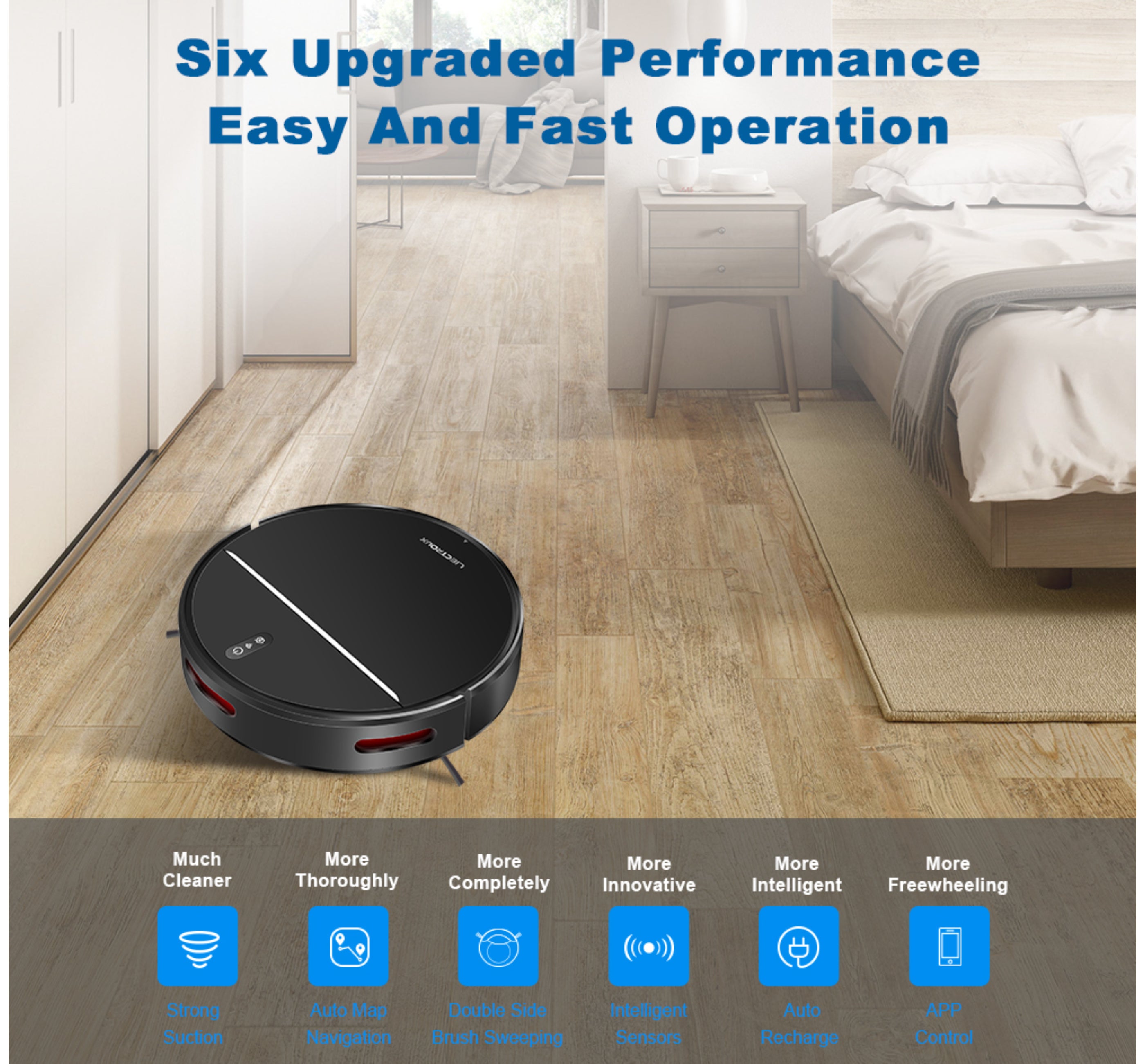 Aspirateur robot LIECTROUX M7S Pro, avec nettoyage humide et sec, batterie 4400 mAh, autonomie jusqu'à 120 minutes, multi-contrôle compatibilité - 5