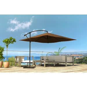 Parasol carré 3x3m chocolat SOLENZARA