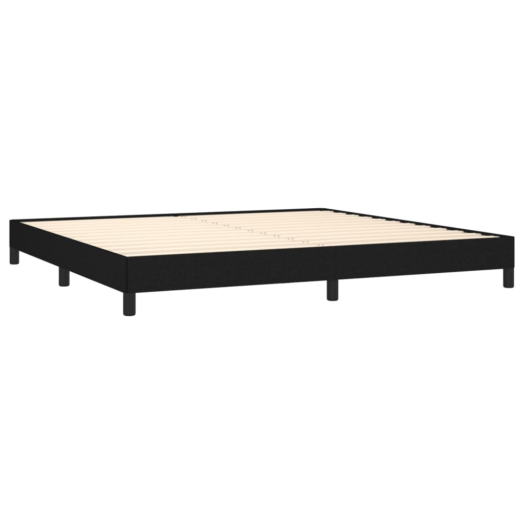 Cadre de lit sans matelas, tissu noir, pour la chambre, 200 × 200 cm - 4