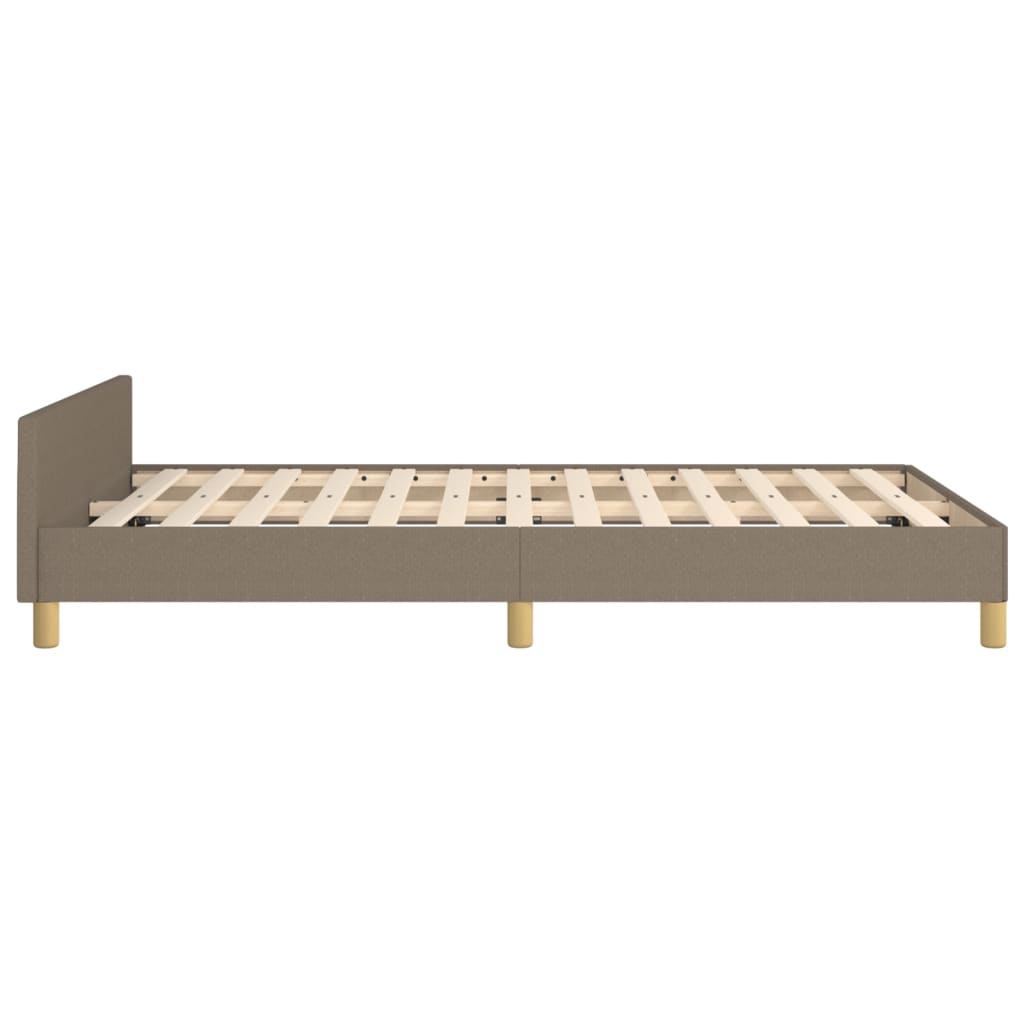 Cadre de lit sans matelas taupe 120 x 200 cm en tissu - 7