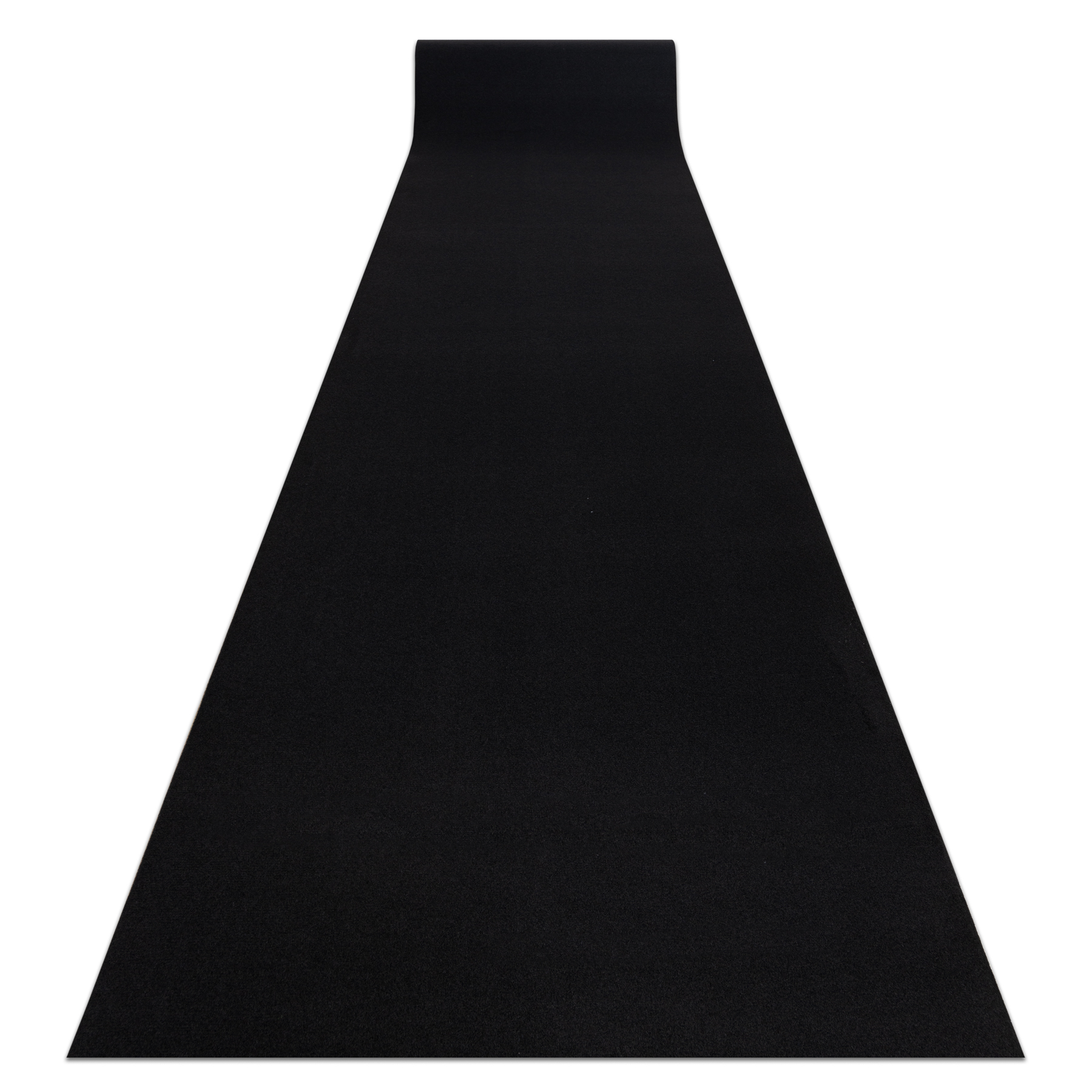 Alfombra de pasillo con refuerzo de goma rumba un solo color negro 120 cm 120x230 cm