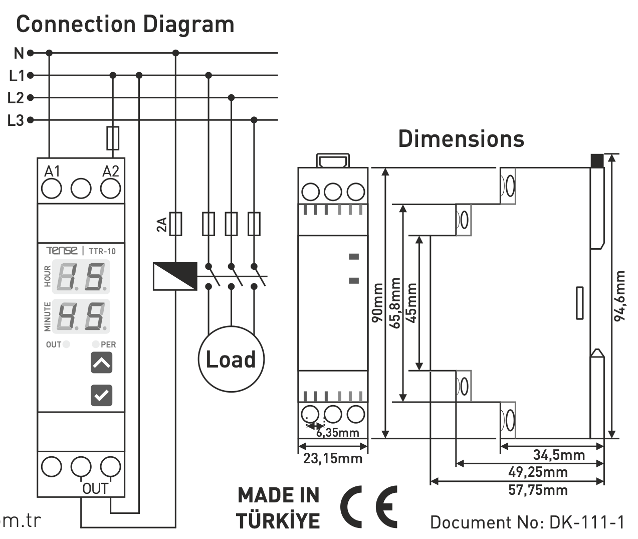 RS485 MODBUS 230V Contatore Energia Monofase Din Guide Contatore